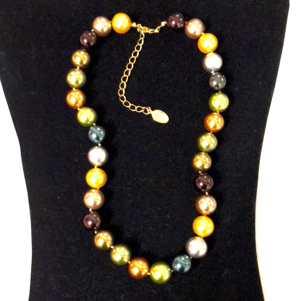 Kenneth Jay Lane Multicolor Pearl Beaded Necklace 2009